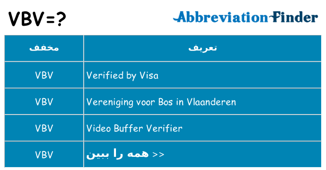 چه vbv برای ایستادن؟
