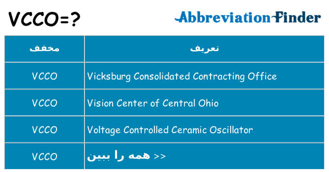 چه vcco برای ایستادن؟