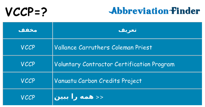 چه vccp برای ایستادن؟