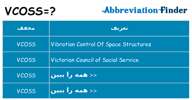 چه vcoss برای ایستادن؟