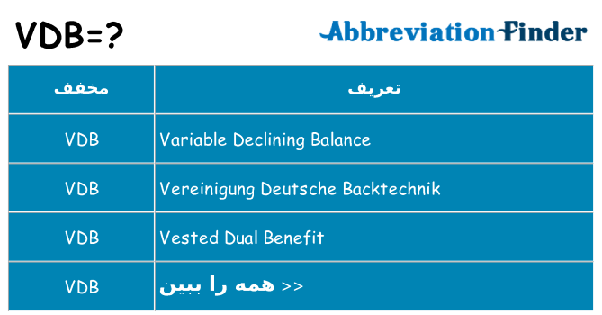 چه vdb برای ایستادن؟