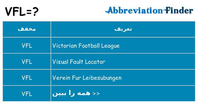 چه vfl برای ایستادن؟