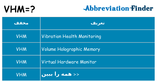 چه vhm برای ایستادن؟