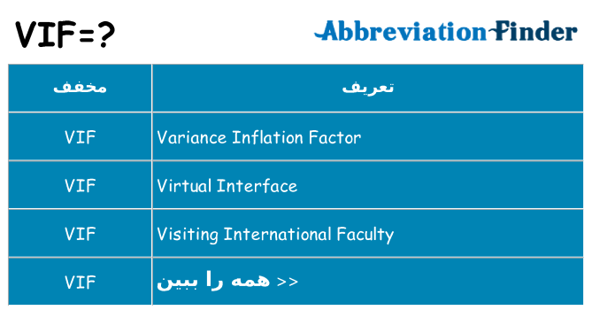 چه vif برای ایستادن؟