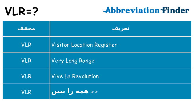 چه vlr برای ایستادن؟