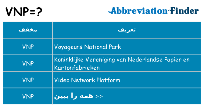 چه vnp برای ایستادن؟