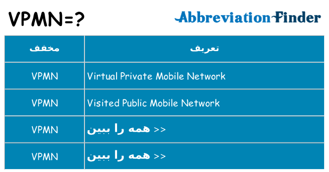 چه vpmn برای ایستادن؟