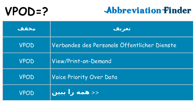 چه vpod برای ایستادن؟
