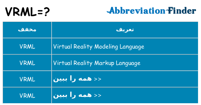 چه vrml برای ایستادن؟