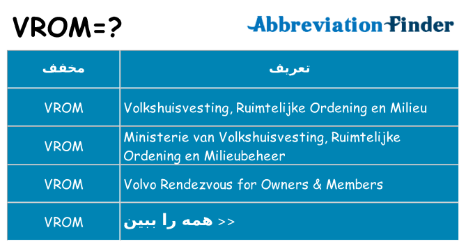چه vrom برای ایستادن؟