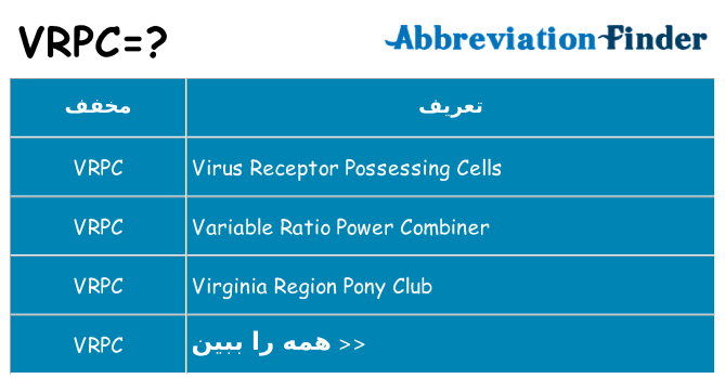 چه vrpc برای ایستادن؟