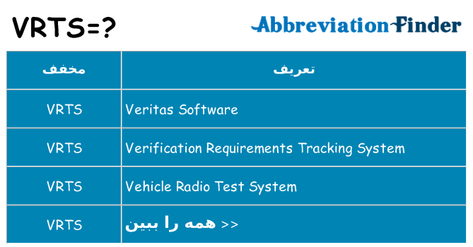 چه vrts برای ایستادن؟