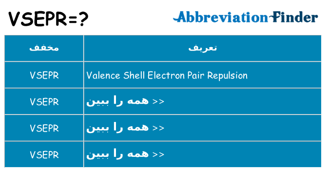 چه vsepr برای ایستادن؟