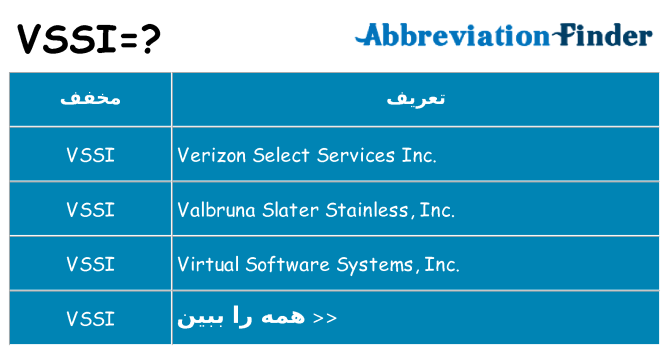 چه vssi برای ایستادن؟
