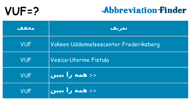 چه vuf برای ایستادن؟