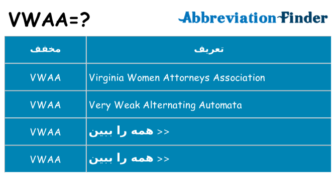 چه vwaa برای ایستادن؟