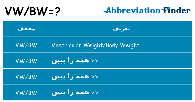 چه vwbw برای ایستادن؟