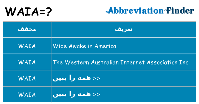 چه waia برای ایستادن؟