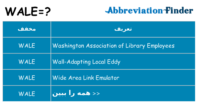 چه wale برای ایستادن؟