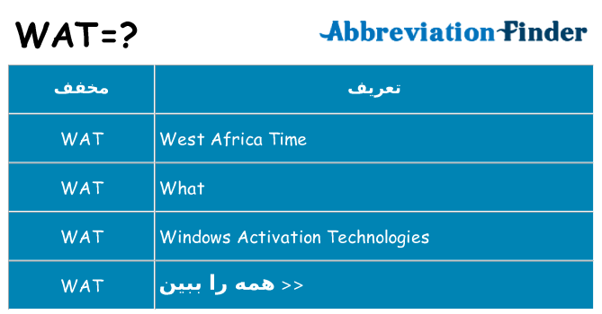 چه wat برای ایستادن؟