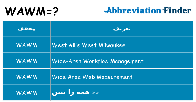 چه wawm برای ایستادن؟