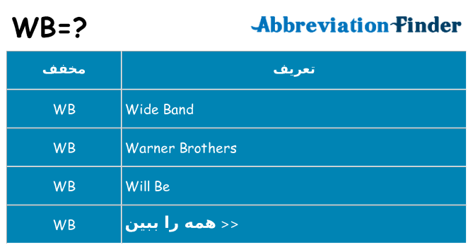 چه wb برای ایستادن؟