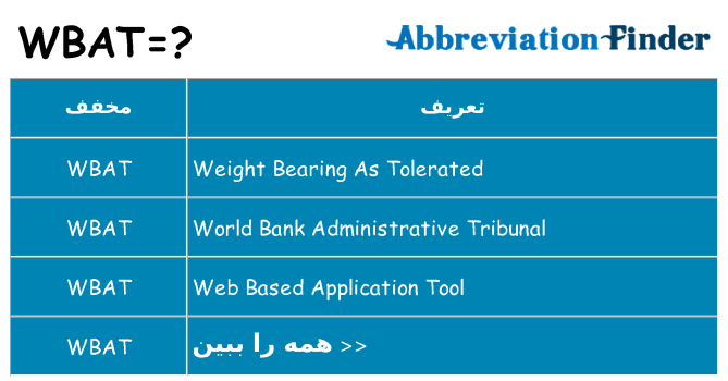 چه wbat برای ایستادن؟
