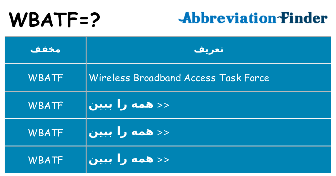 چه wbatf برای ایستادن؟