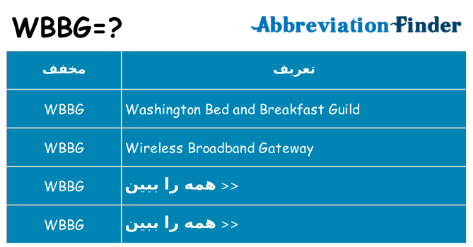 چه wbbg برای ایستادن؟