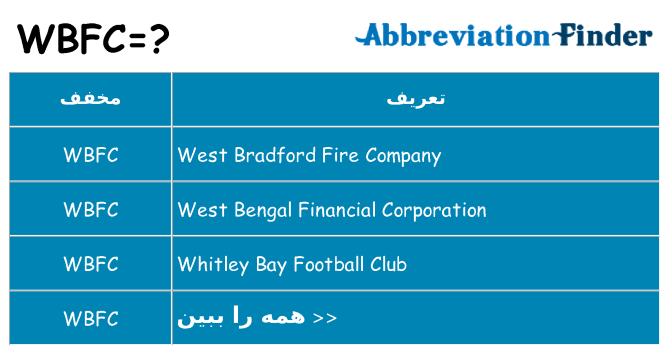 چه wbfc برای ایستادن؟