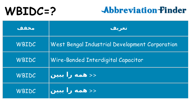 چه wbidc برای ایستادن؟