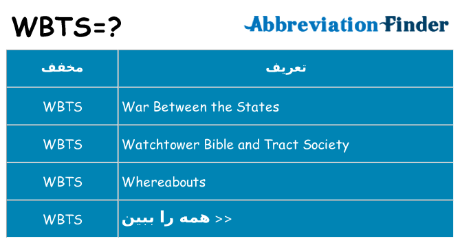 چه wbts برای ایستادن؟