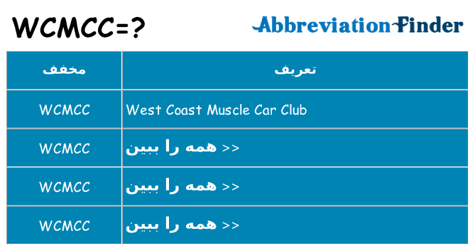 چه wcmcc برای ایستادن؟