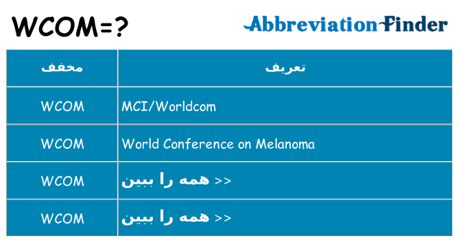 چه wcom برای ایستادن؟