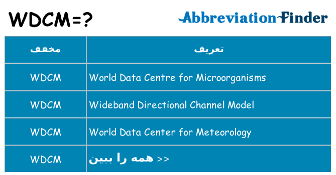 چه wdcm برای ایستادن؟