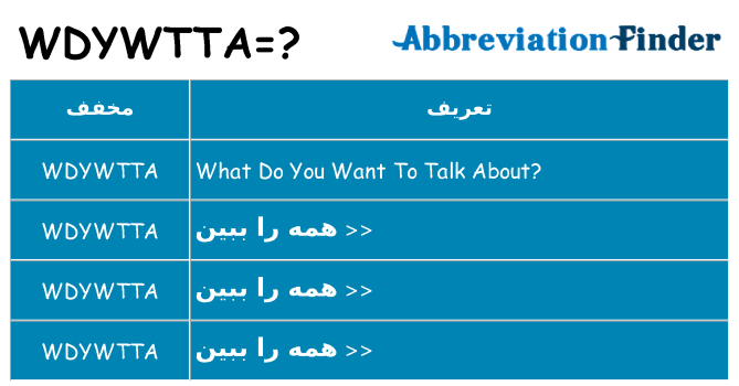 چه wdywtta برای ایستادن؟