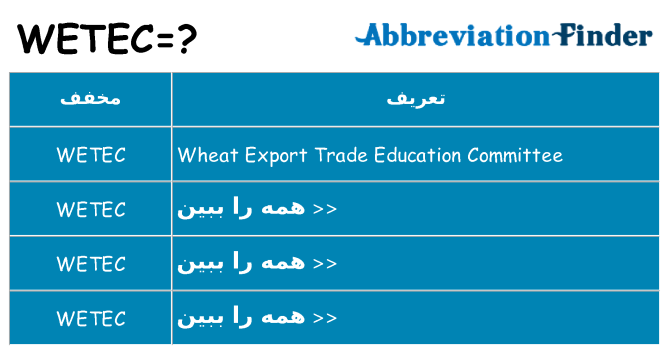 چه wetec برای ایستادن؟