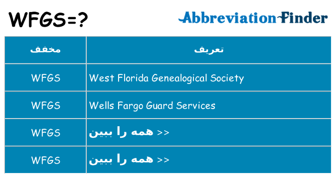 چه wfgs برای ایستادن؟