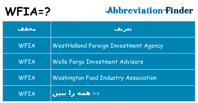 چه wfia برای ایستادن؟