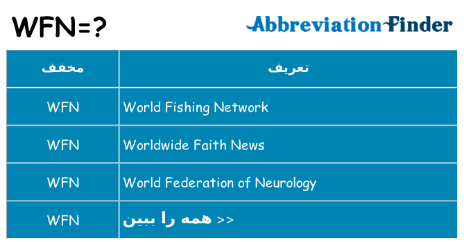 چه wfn برای ایستادن؟