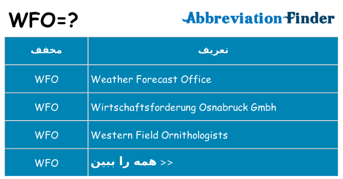 چه wfo برای ایستادن؟