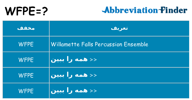 چه wfpe برای ایستادن؟