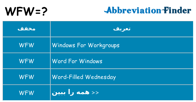 چه wfw برای ایستادن؟