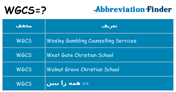 چه wgcs برای ایستادن؟