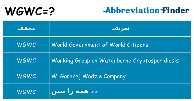 چه wgwc برای ایستادن؟
