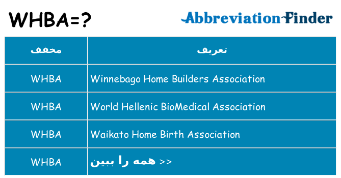 چه whba برای ایستادن؟