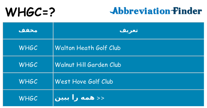 چه whgc برای ایستادن؟