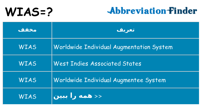چه wias برای ایستادن؟