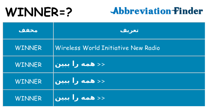 چه winner برای ایستادن؟