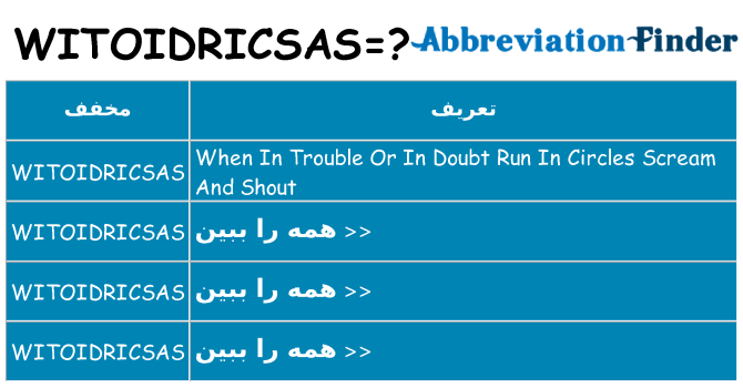 چه witoidricsas برای ایستادن؟